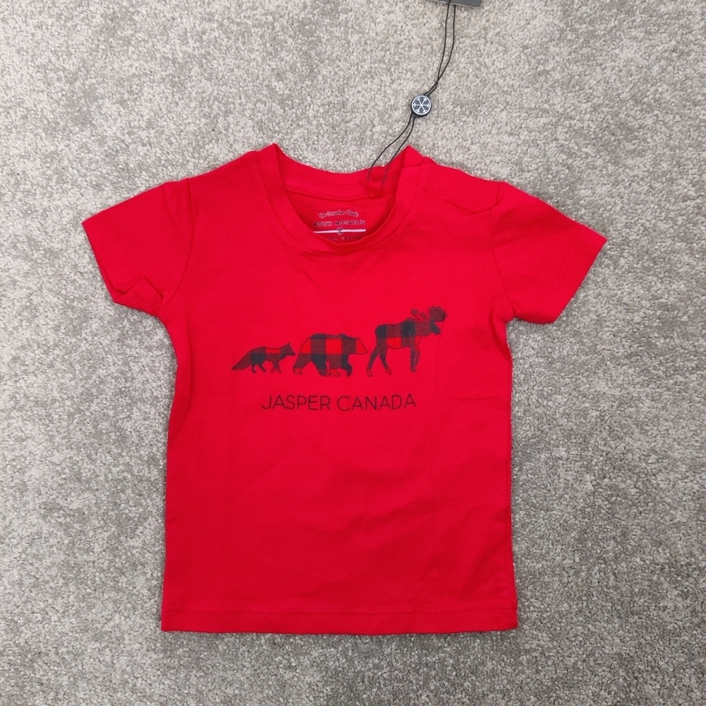 Rocky Mountain Baby Boy Tshirt Size 3-6 Months Jasper Canada Polar Bear Cotton